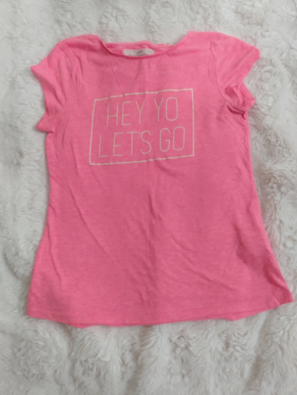 Pink Graphic Tee - 'HEY YO LET'S GO' Print